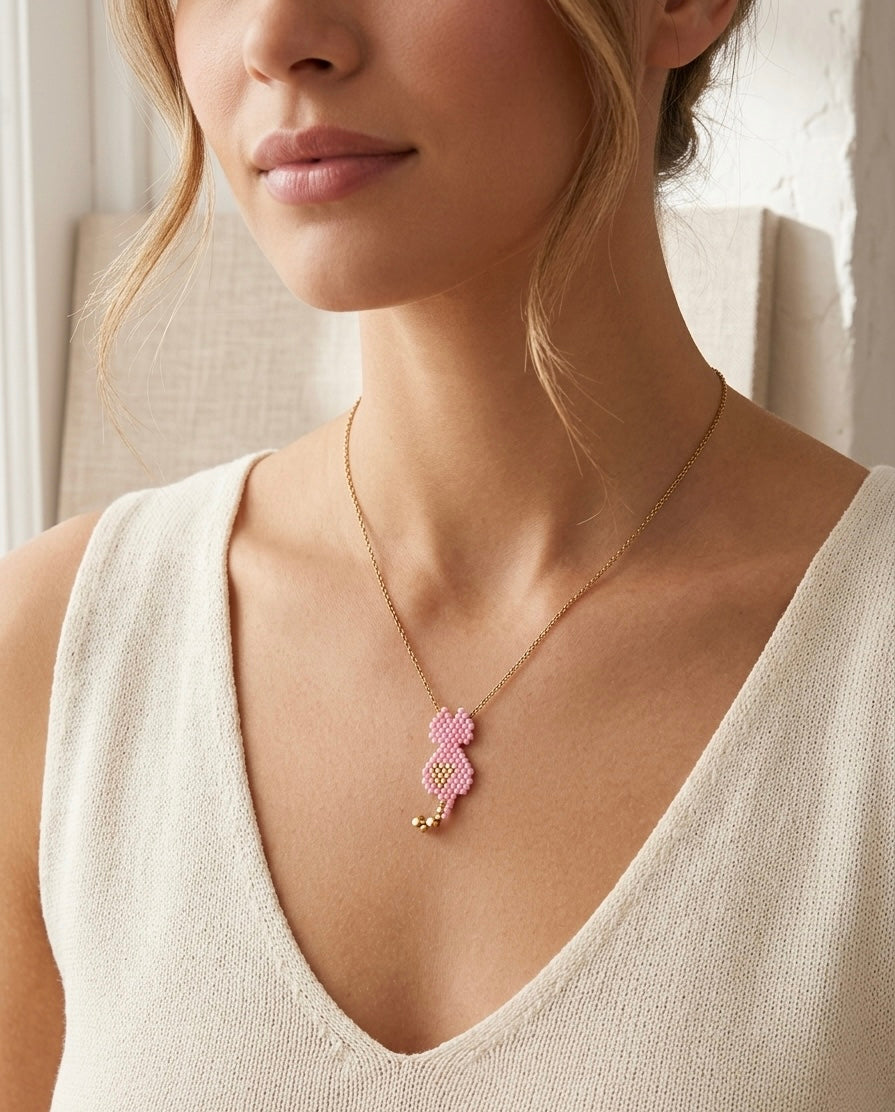 Collana GATTO ROSA