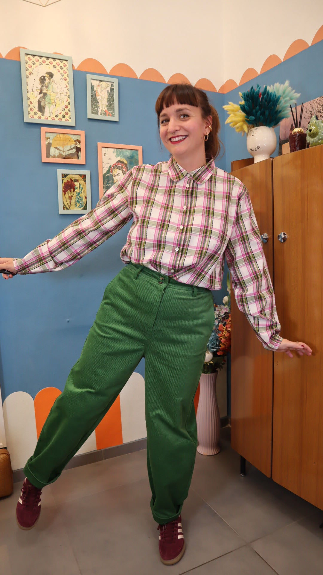 Pantalone VELLUTO VERDE
