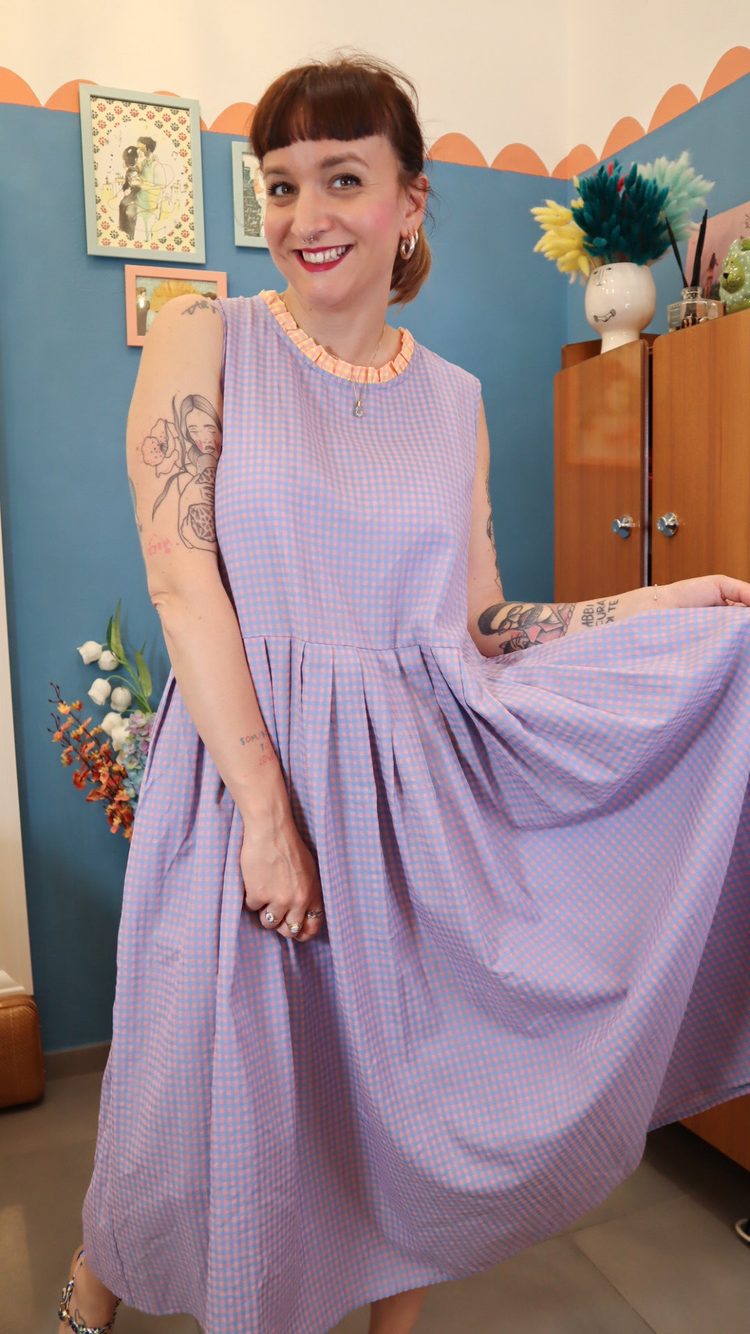 Vestito CHECK LILLA