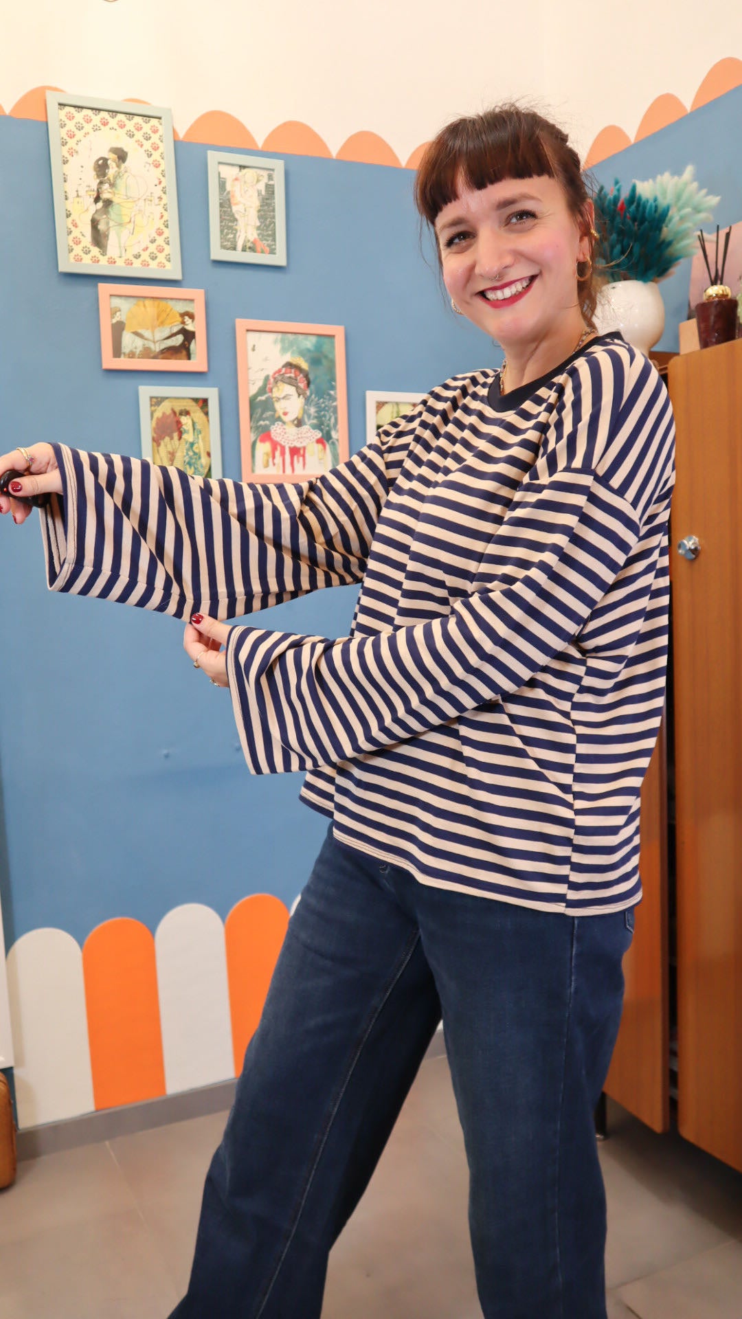 Maglia STRIPE BLU/ SABBIA