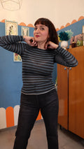 Maglia LILLYBETH RIGHE GRIGIO E BLU