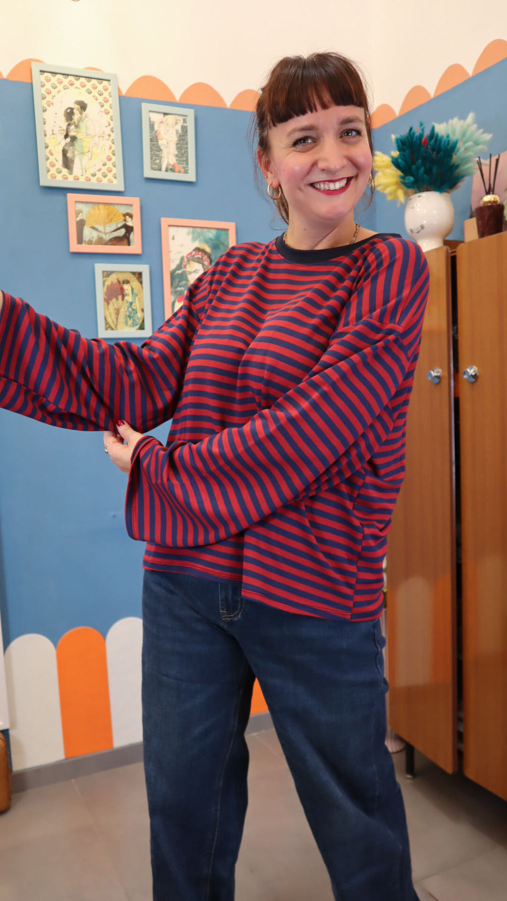 Maglia STRIPE BLU/BORDò
