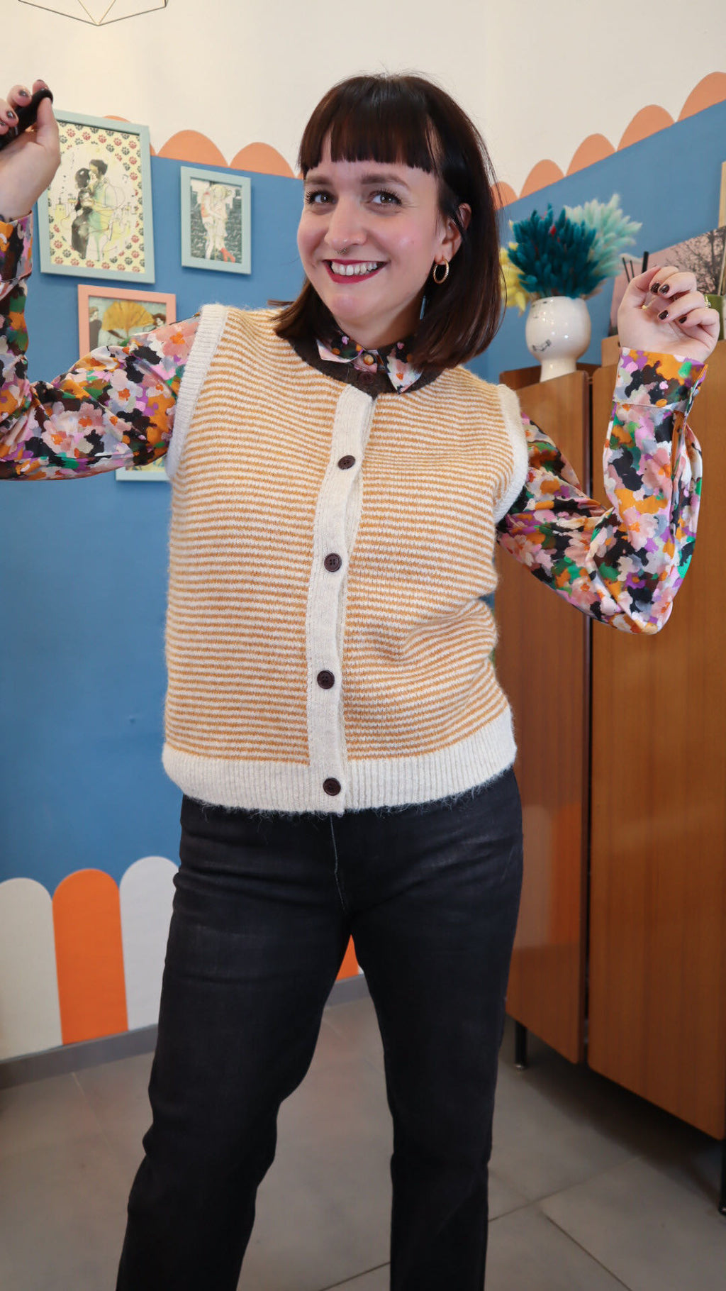 Gilet SENAPE RIGHE