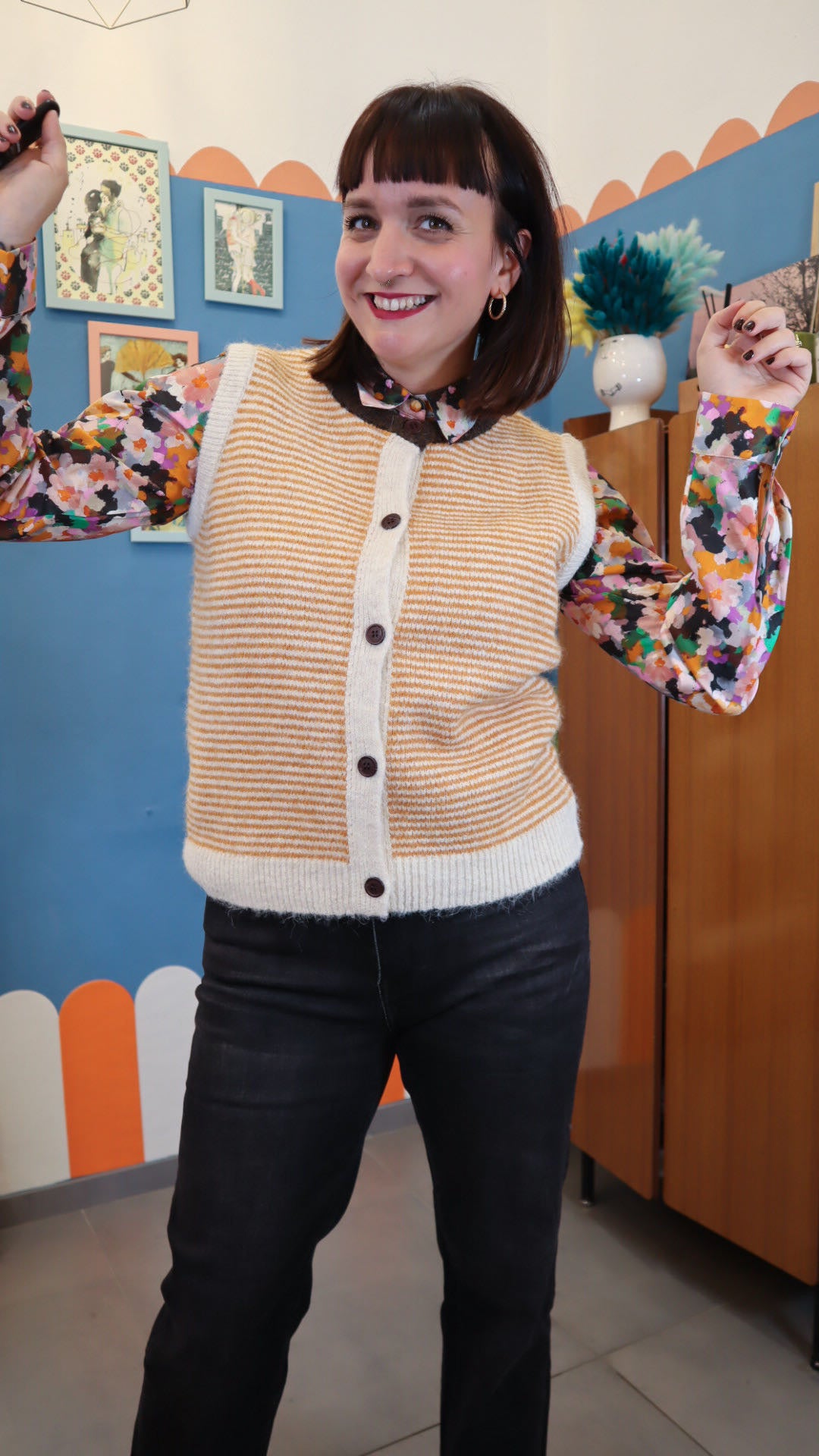 Gilet SENAPE RIGHE