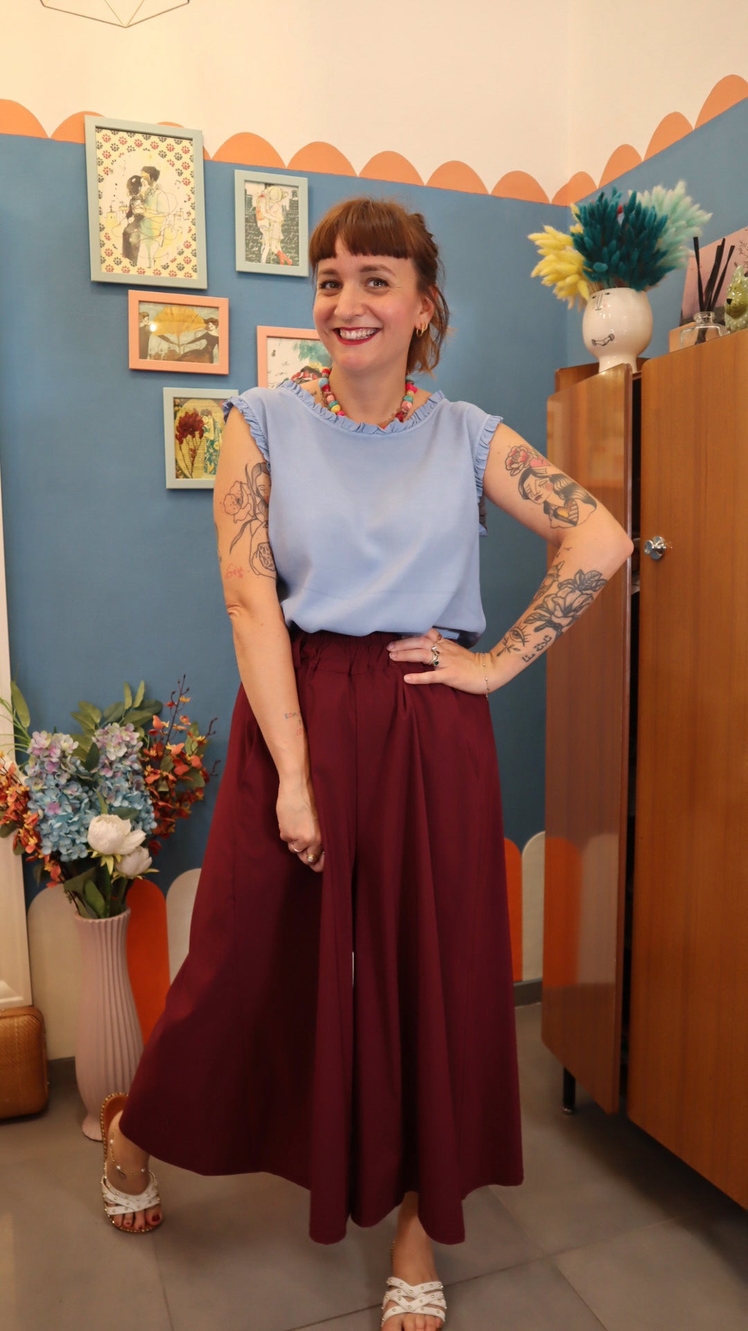 Pantalone BASIC BORDEAUX