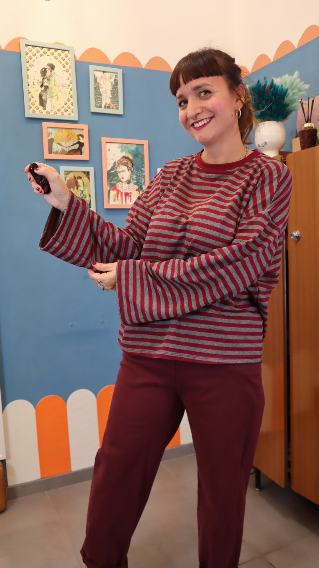 Maglia STRIPE GRIGIO/BORDò