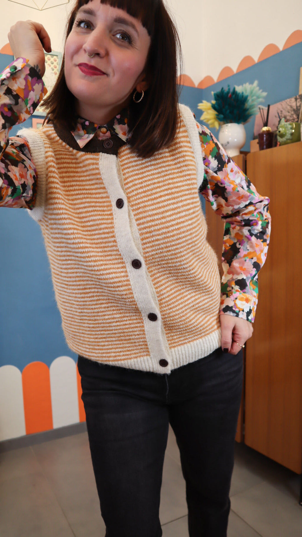 Gilet SENAPE RIGHE