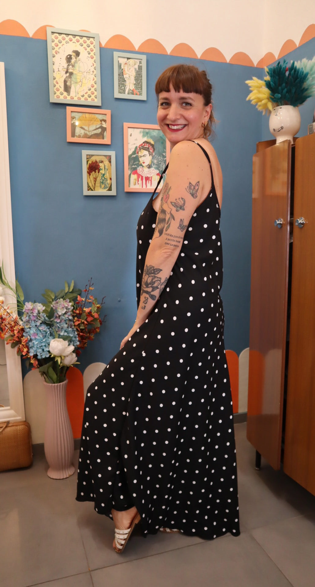 Vestito SOTTOVESTE NERO POIS