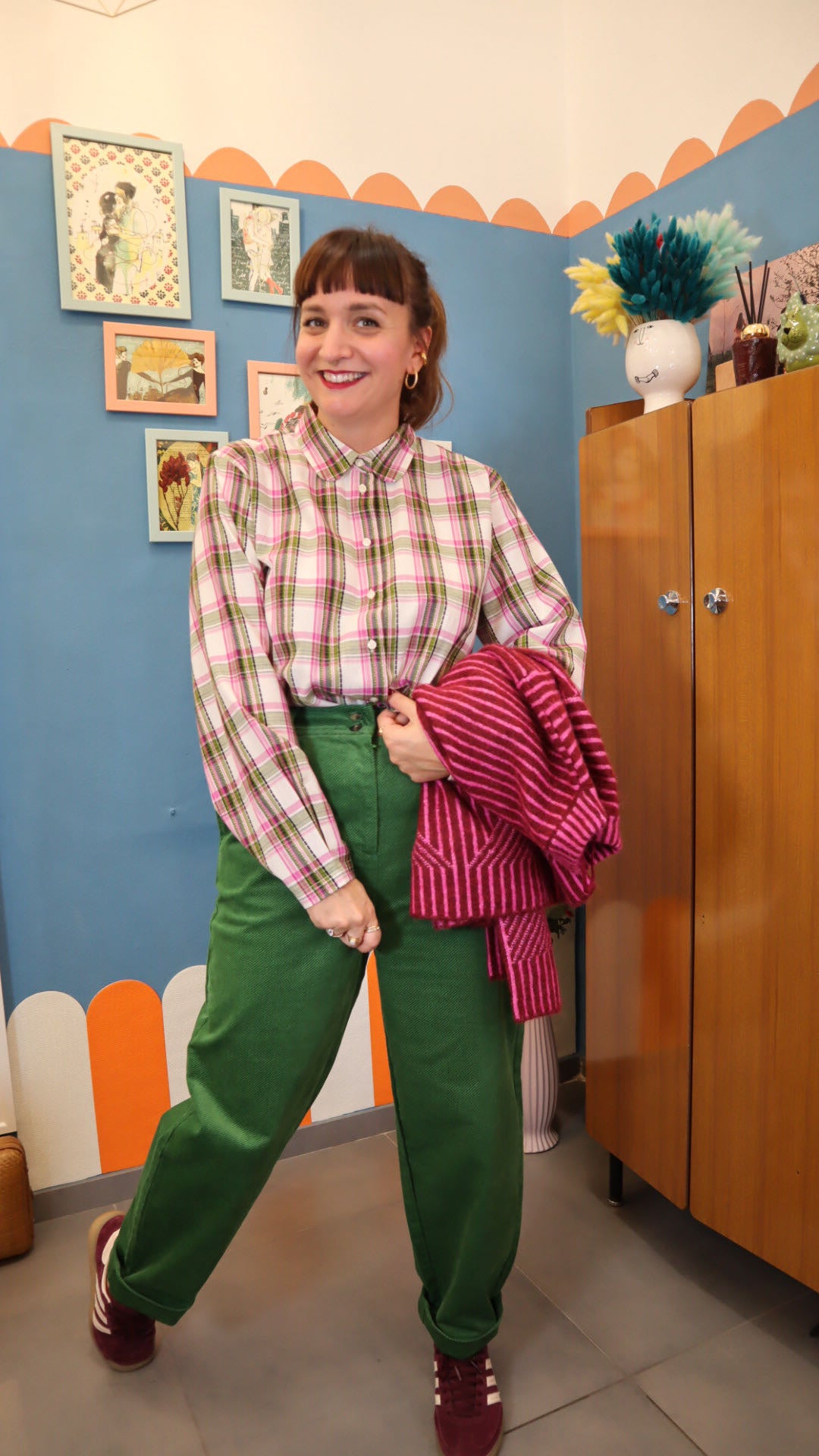 Pantalone VELLUTO VERDE