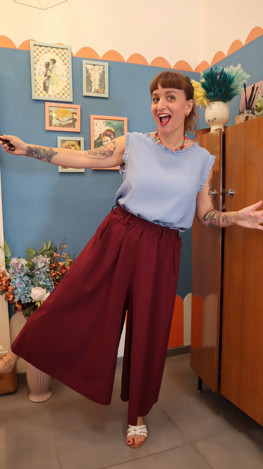 Pantalone BASIC BORDEAUX