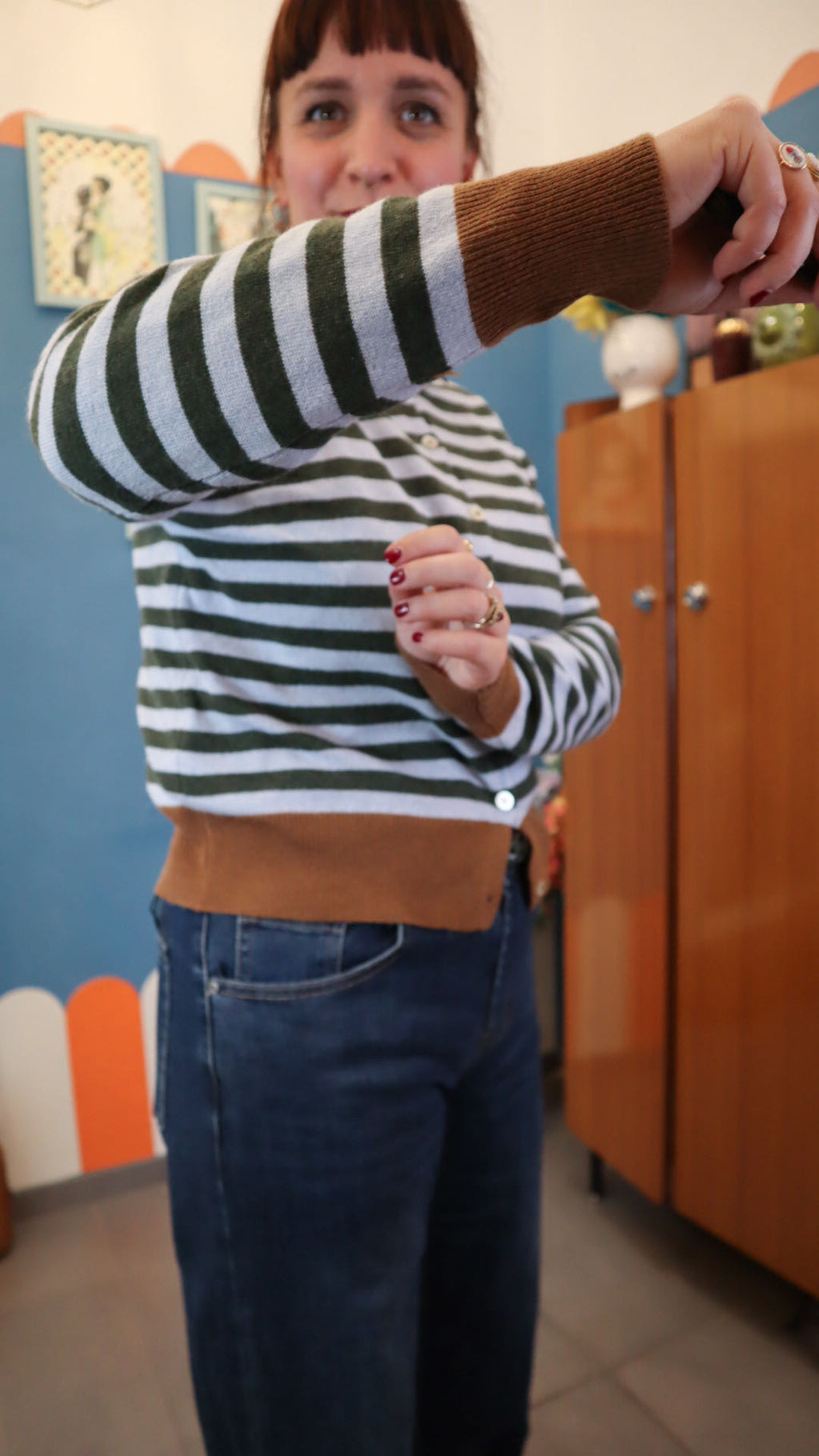 Cardigan MADISON POLVERE/VERDE