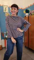 Maglia RIGHE marrone/ azzurro