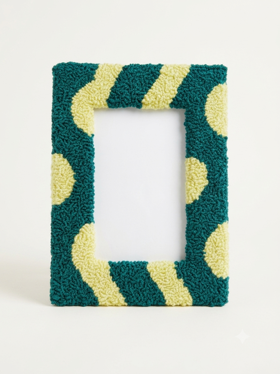 Cornice PUNCH NEEDLE verde