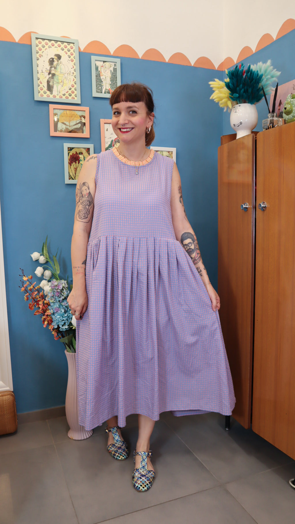 Vestito CHECK LILLA