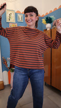 Maglia RIGHE marrone/ arancio