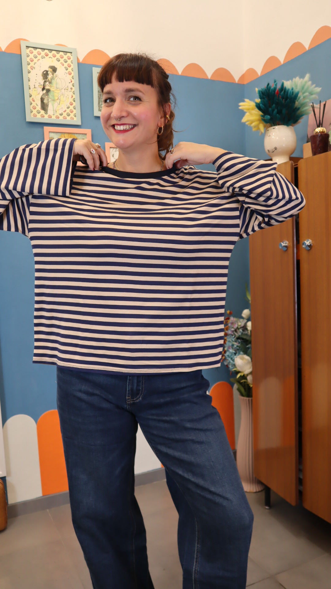 Maglia STRIPE BLU/ SABBIA