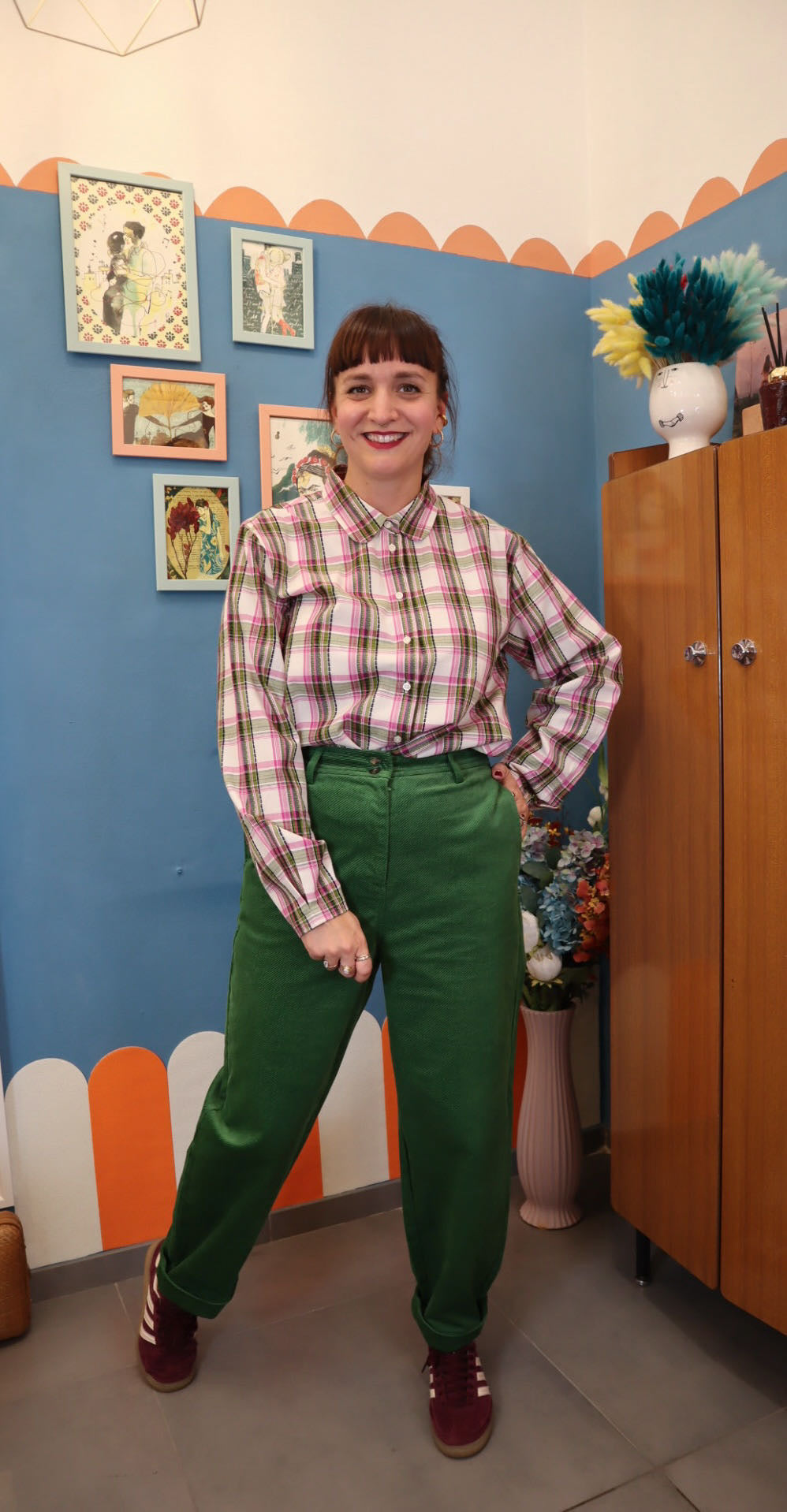 Pantalone VELLUTO VERDE