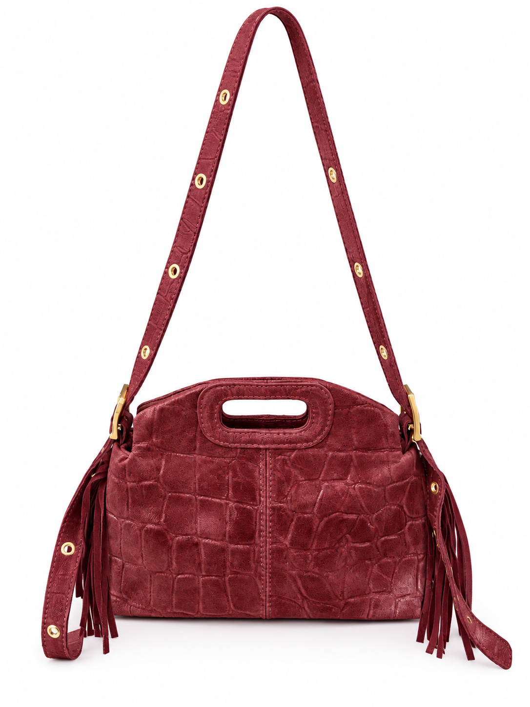 Borsa PAOLINA FRANGE BORDEAUX