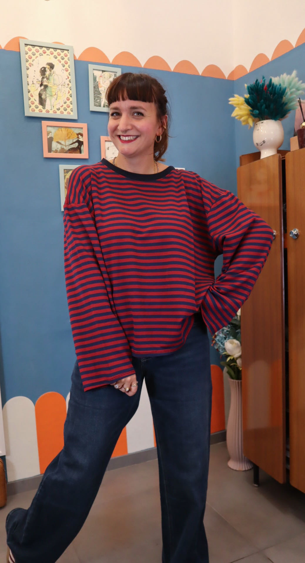 Maglia STRIPE BLU/BORDò