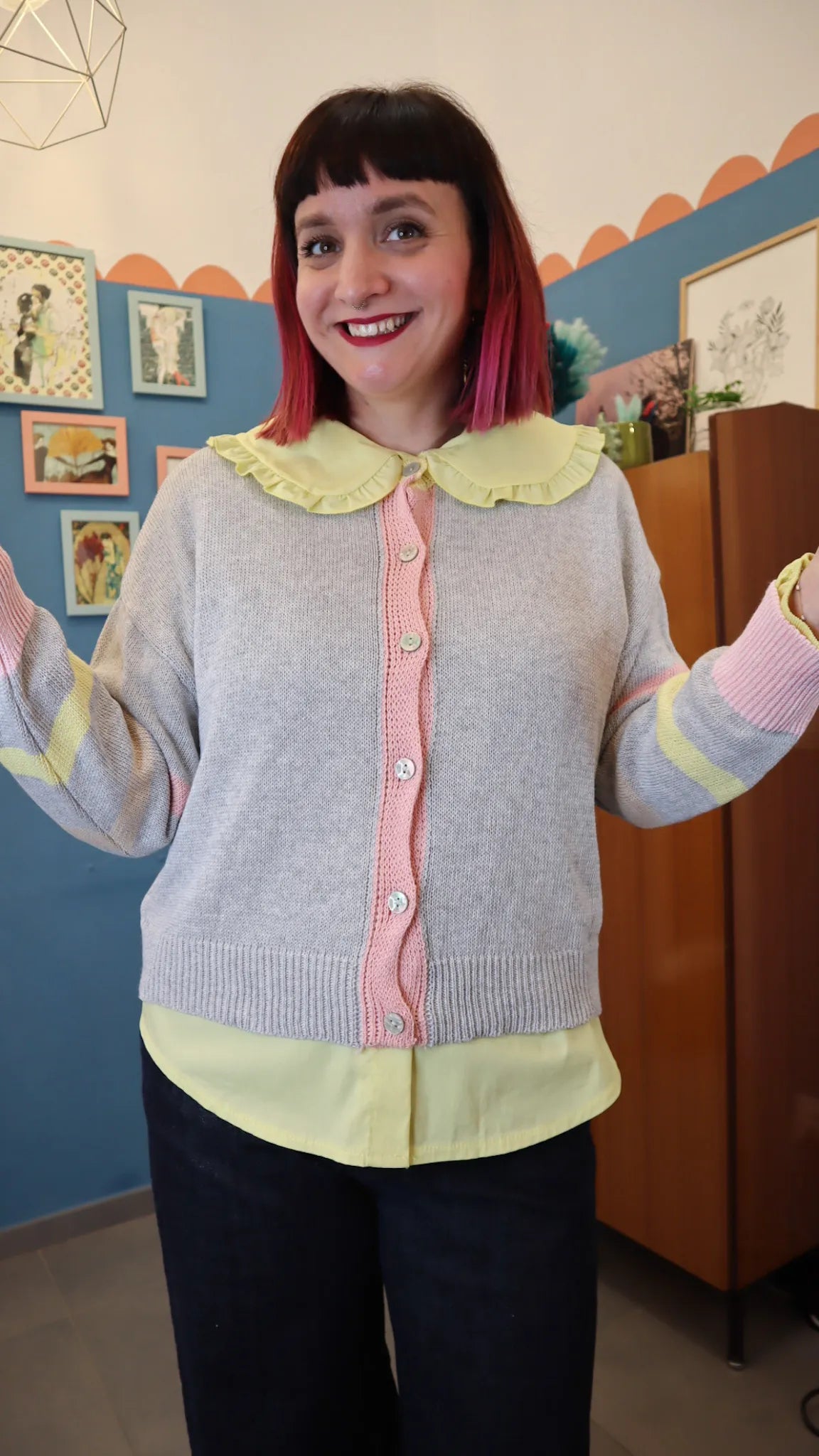 Cardigan RETRO GRIGIO