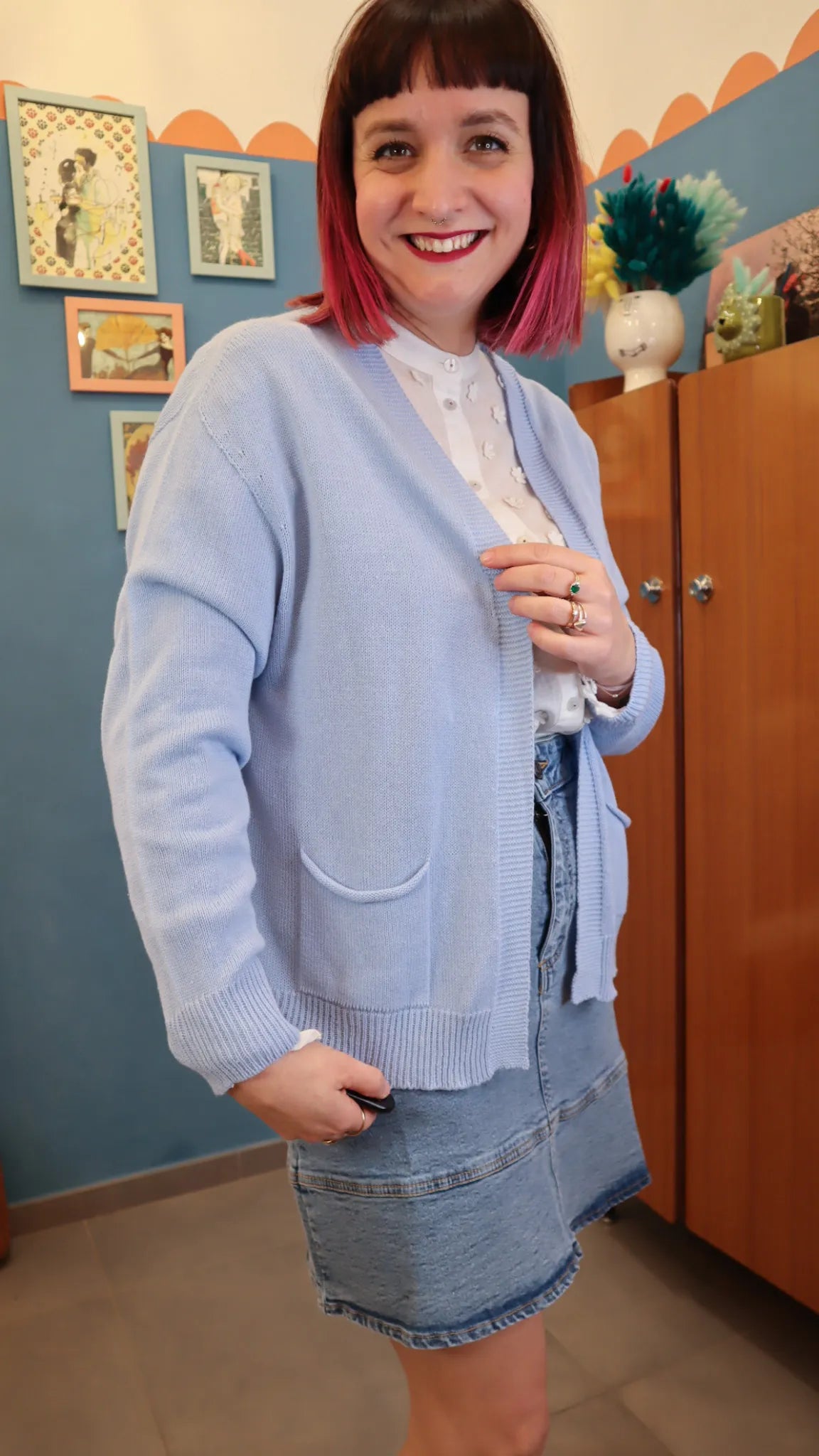 Cardigan BASIC CELESTE