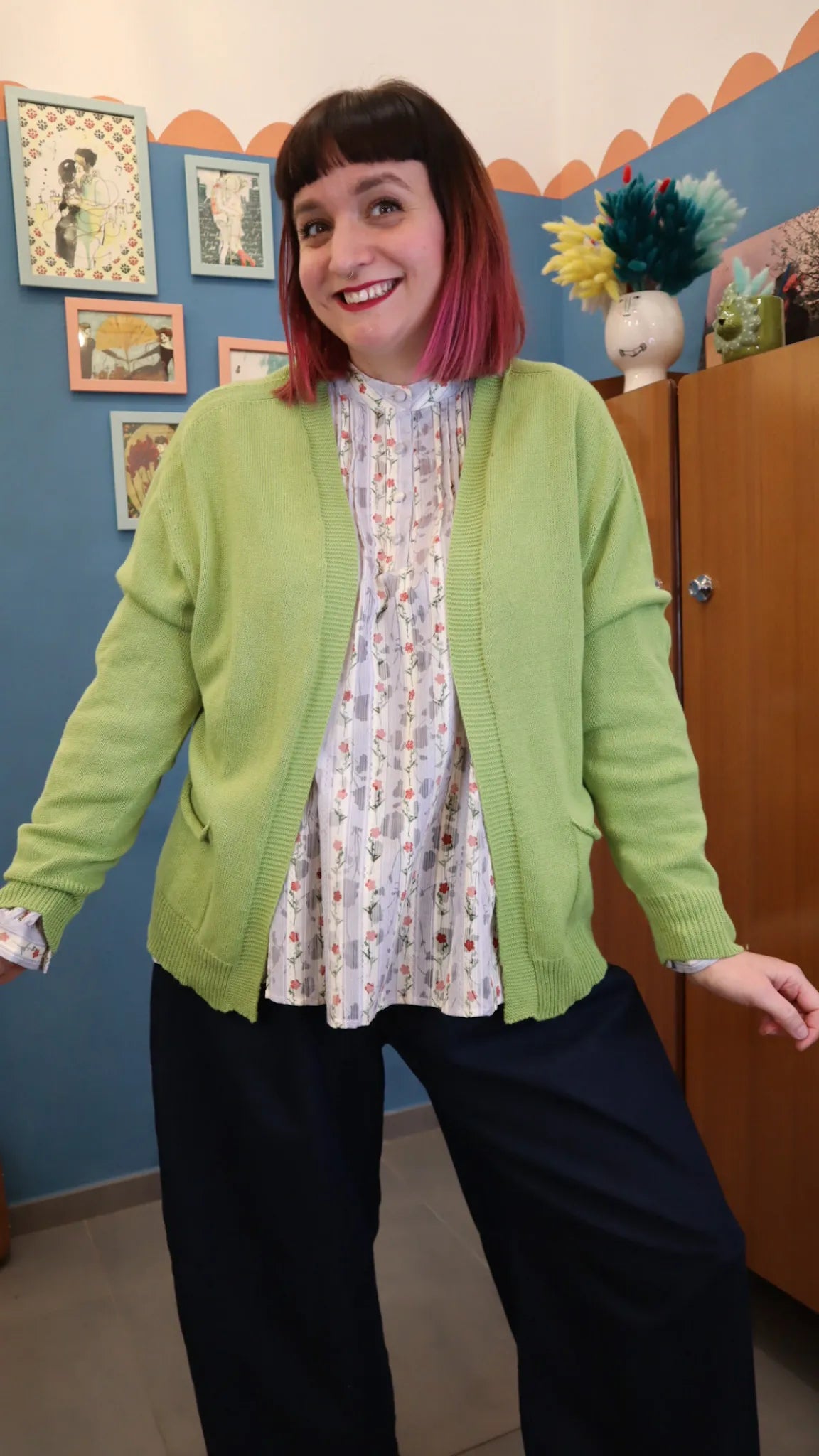 Cardigan BASIC PISTACCHIO