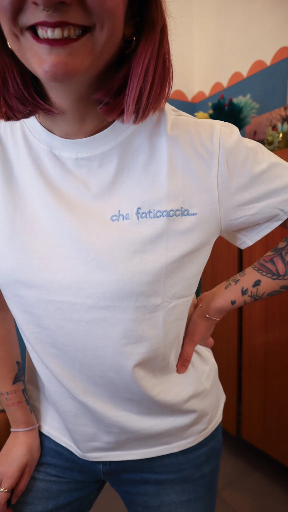 T-shirt ricamata FATICACCIA