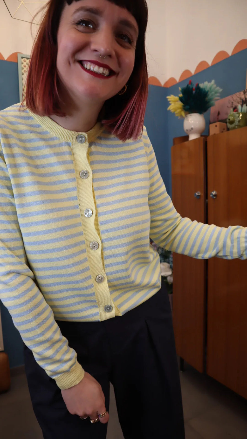 Cardigan RIGHE Giallo