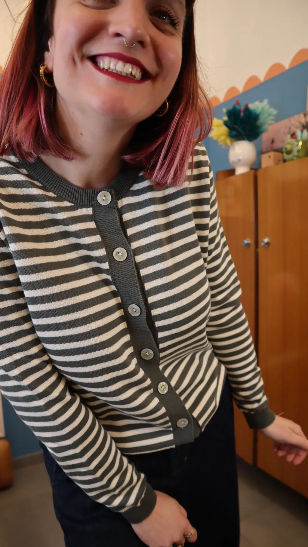 Cardigan RIGHE GREEN