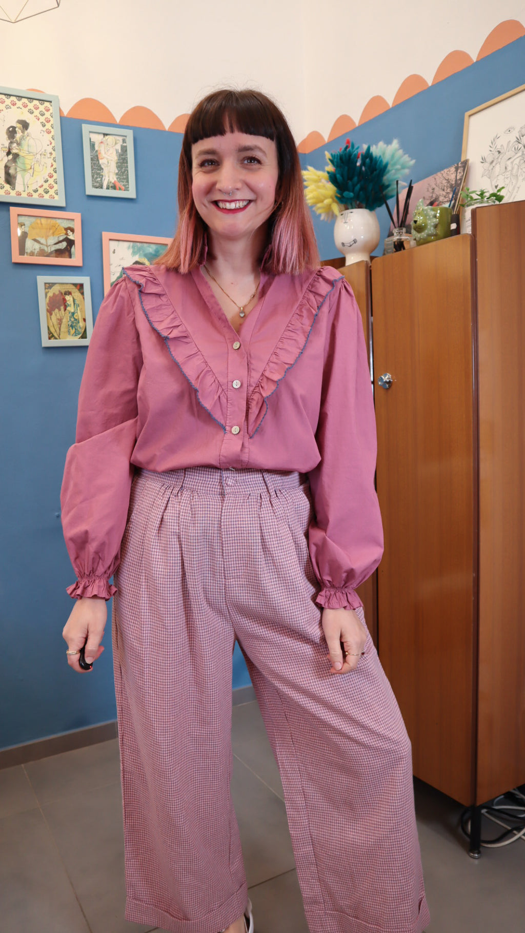 Pantalone CHECK PINK