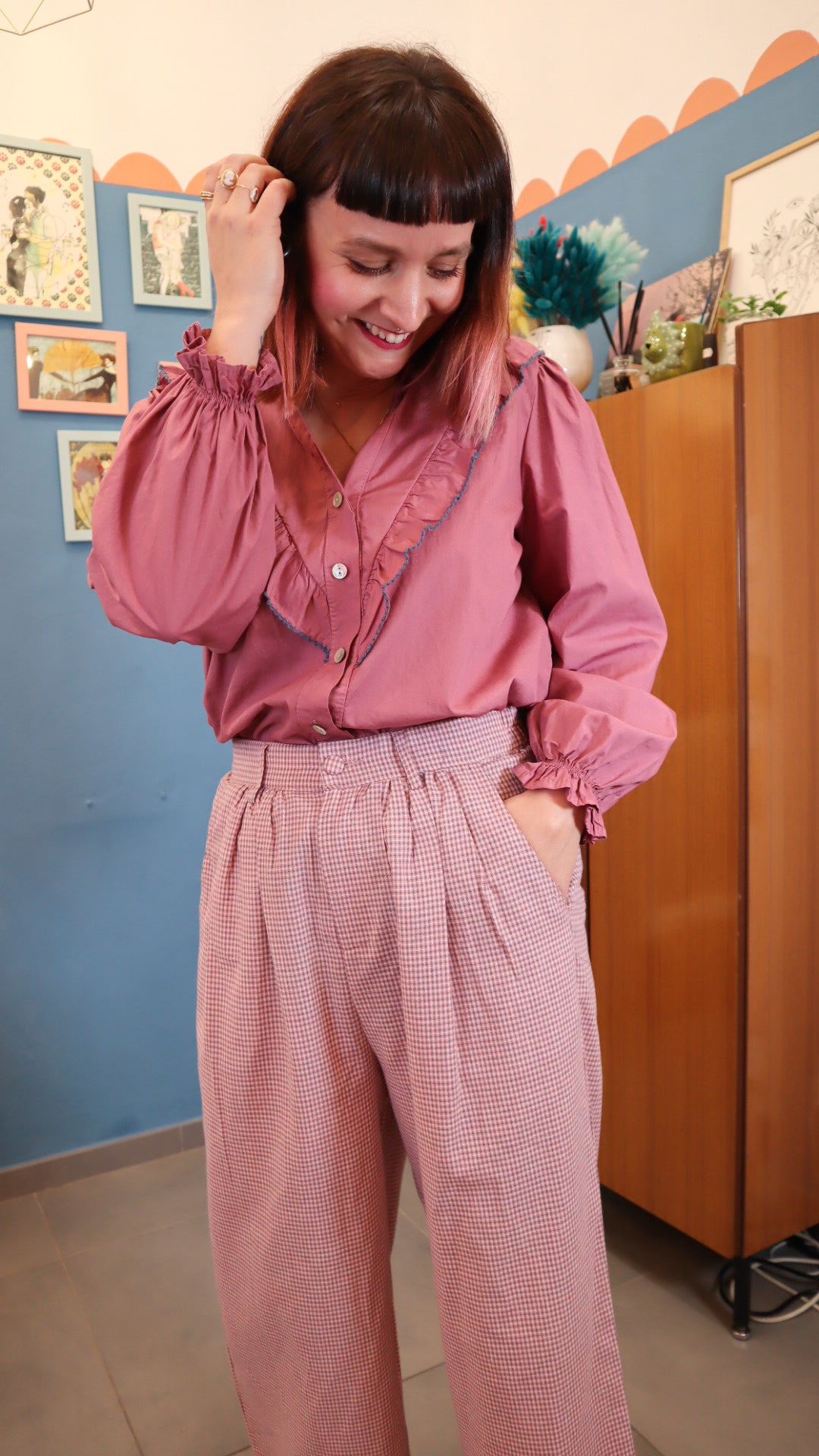 Pantalone CHECK PINK
