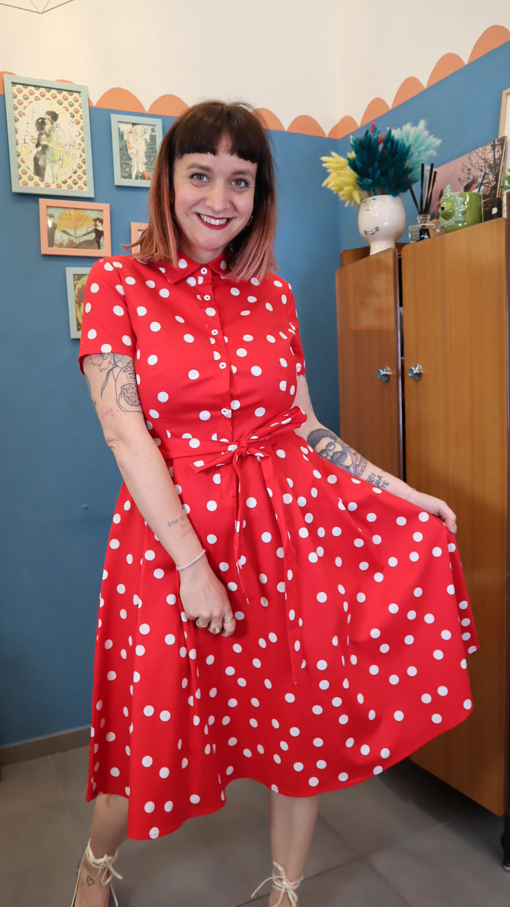 Vestito POIS ROSSO