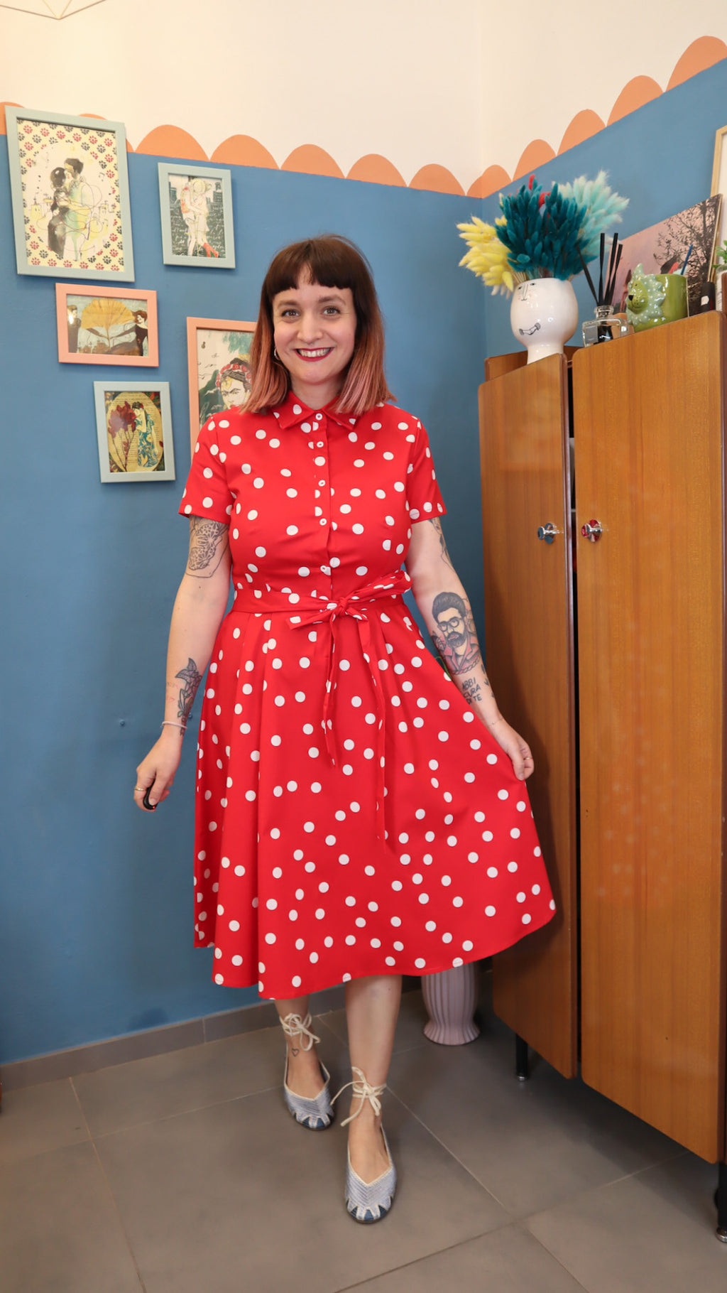 Vestito POIS ROSSO