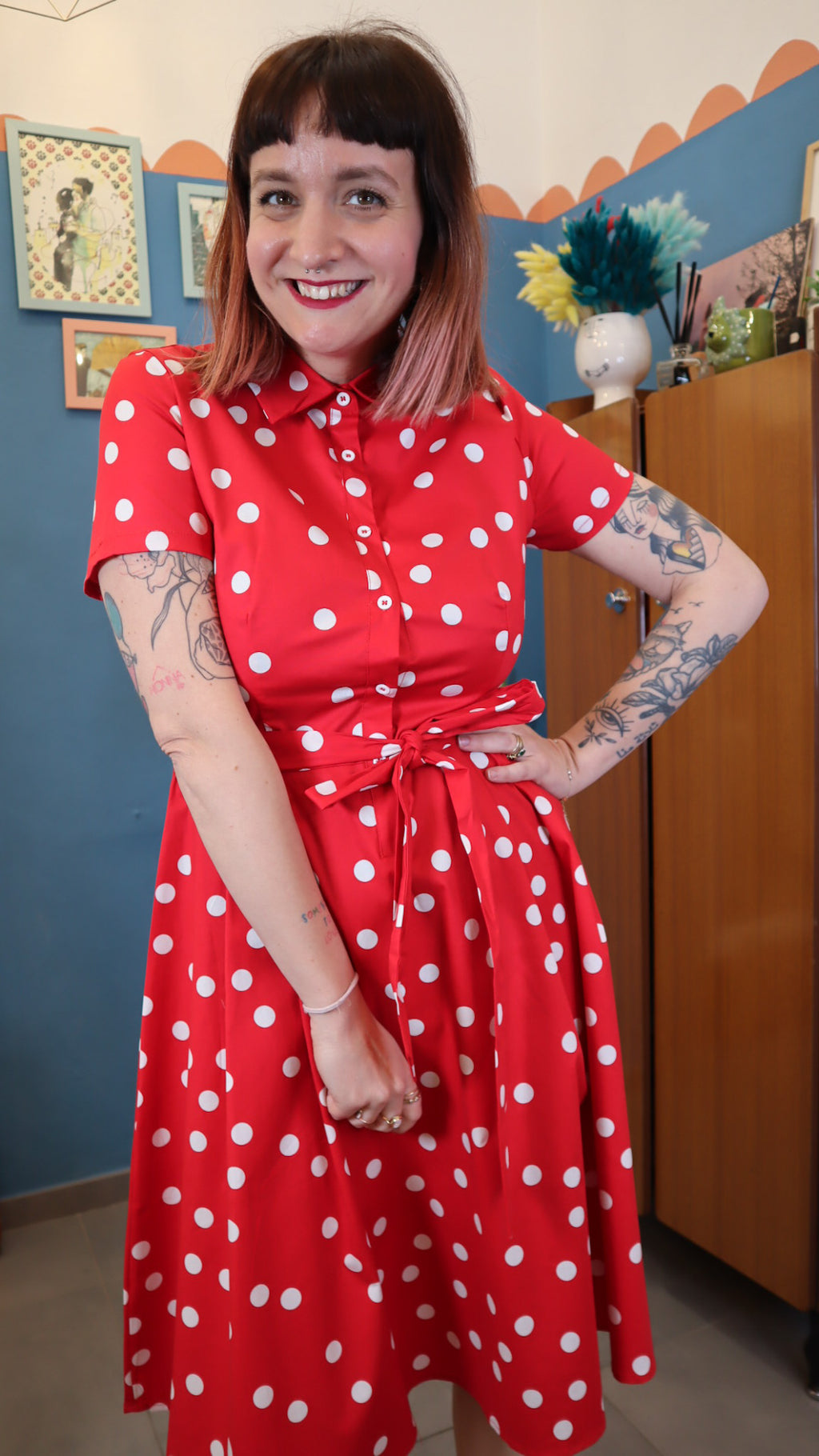 Vestito POIS ROSSO