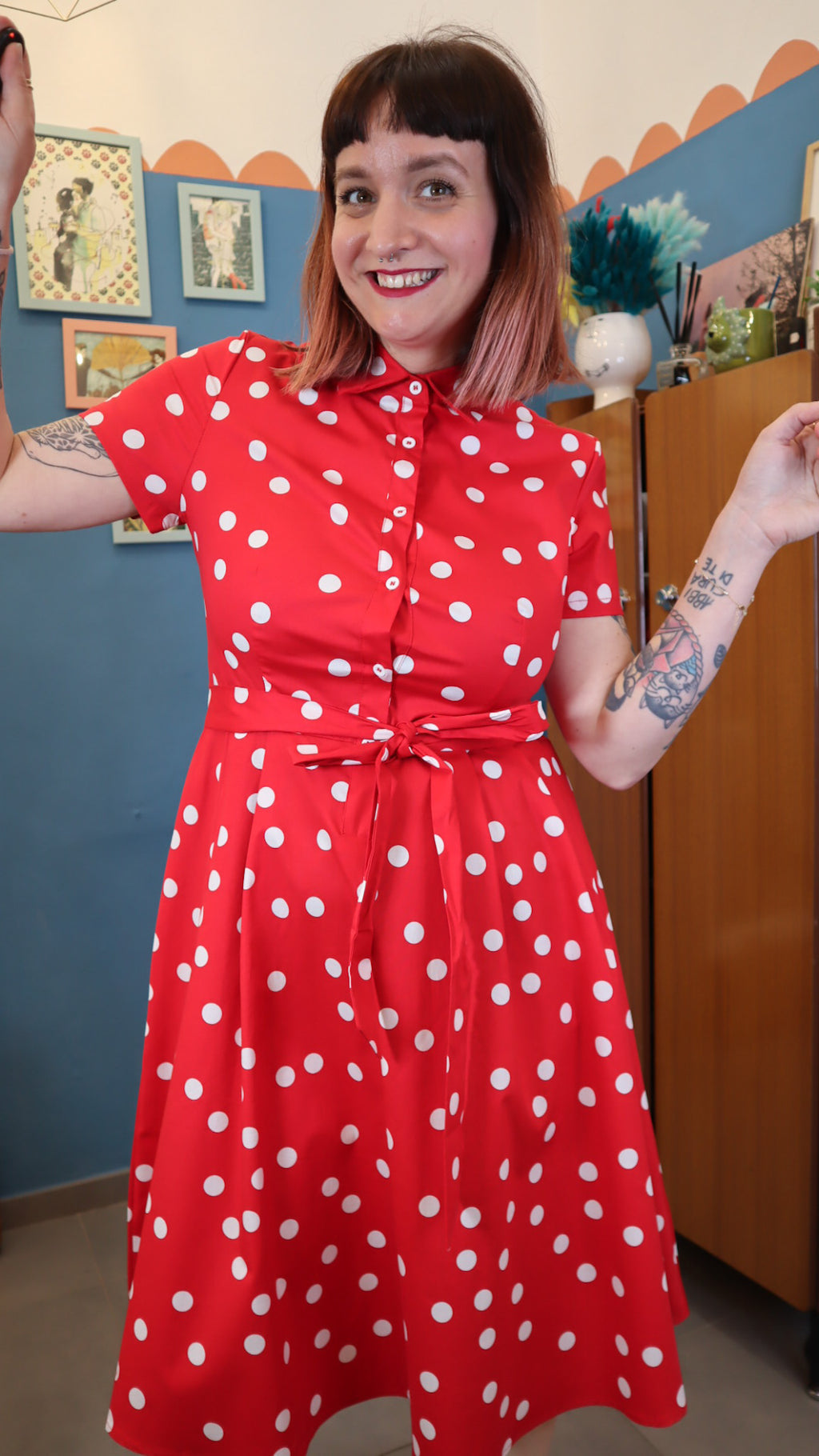 Vestito POIS ROSSO