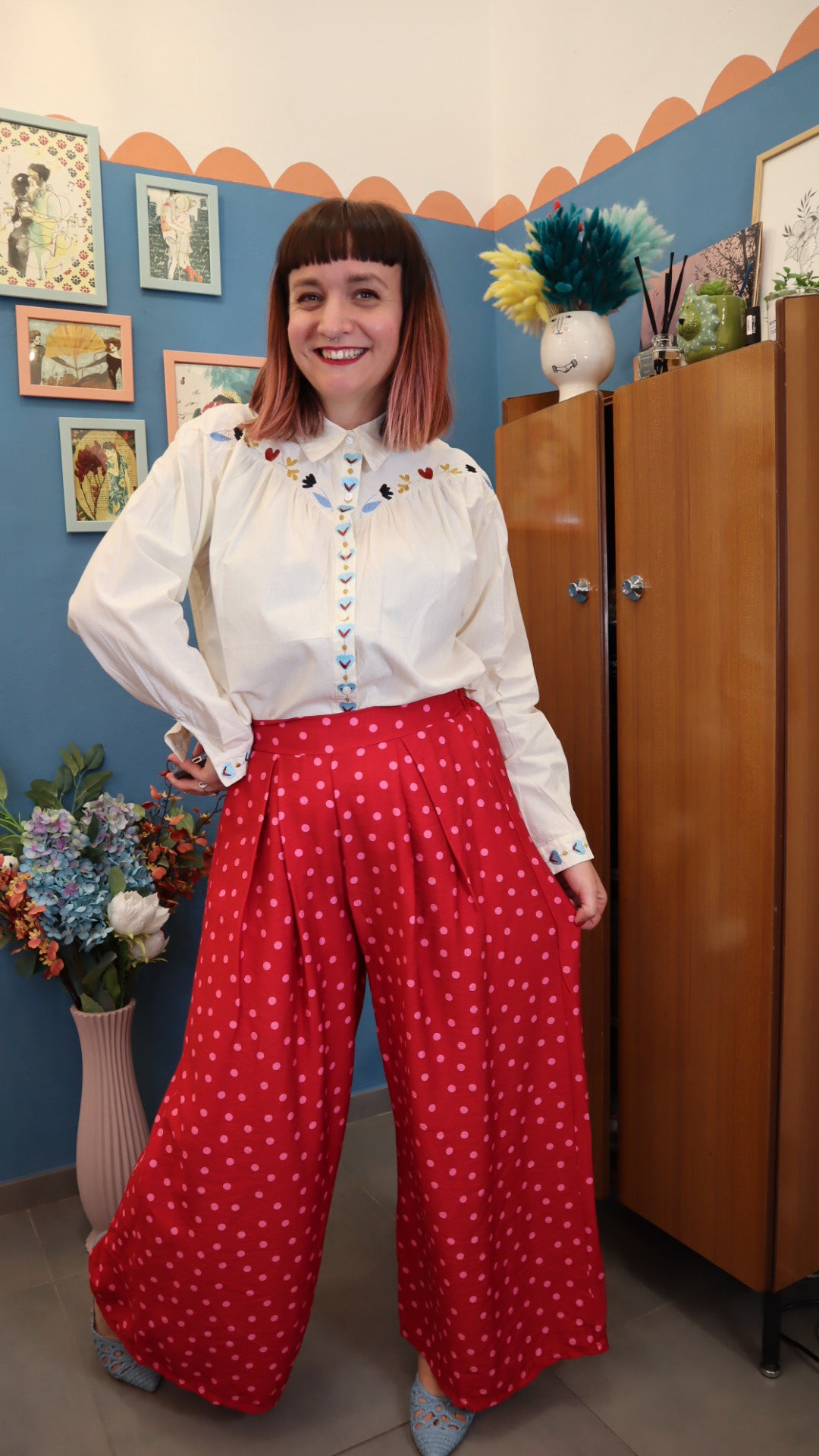Pantalone POIS ROSSO
