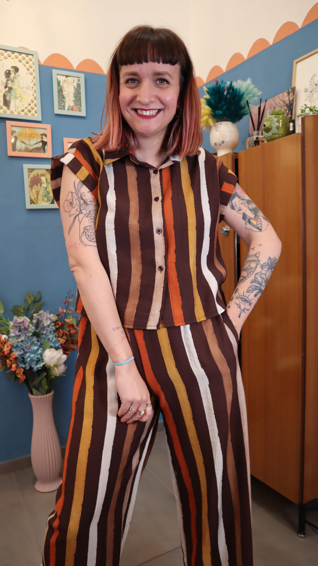 Camicia RIGHE BROWN