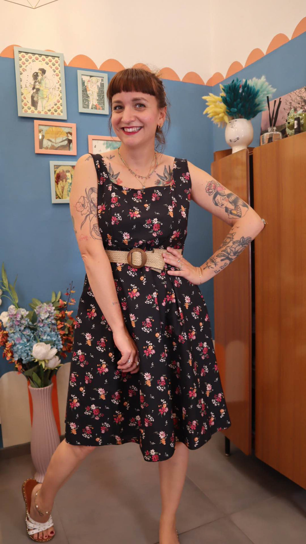 Vestito NERO FIORI