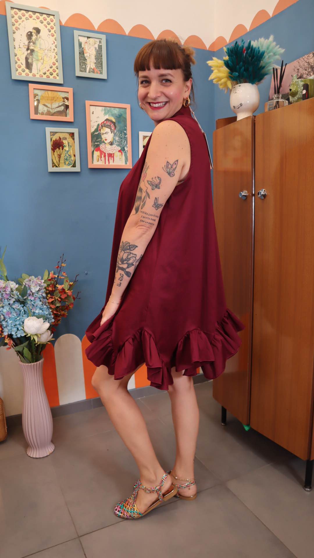 Vestito CANCAN bordeaux