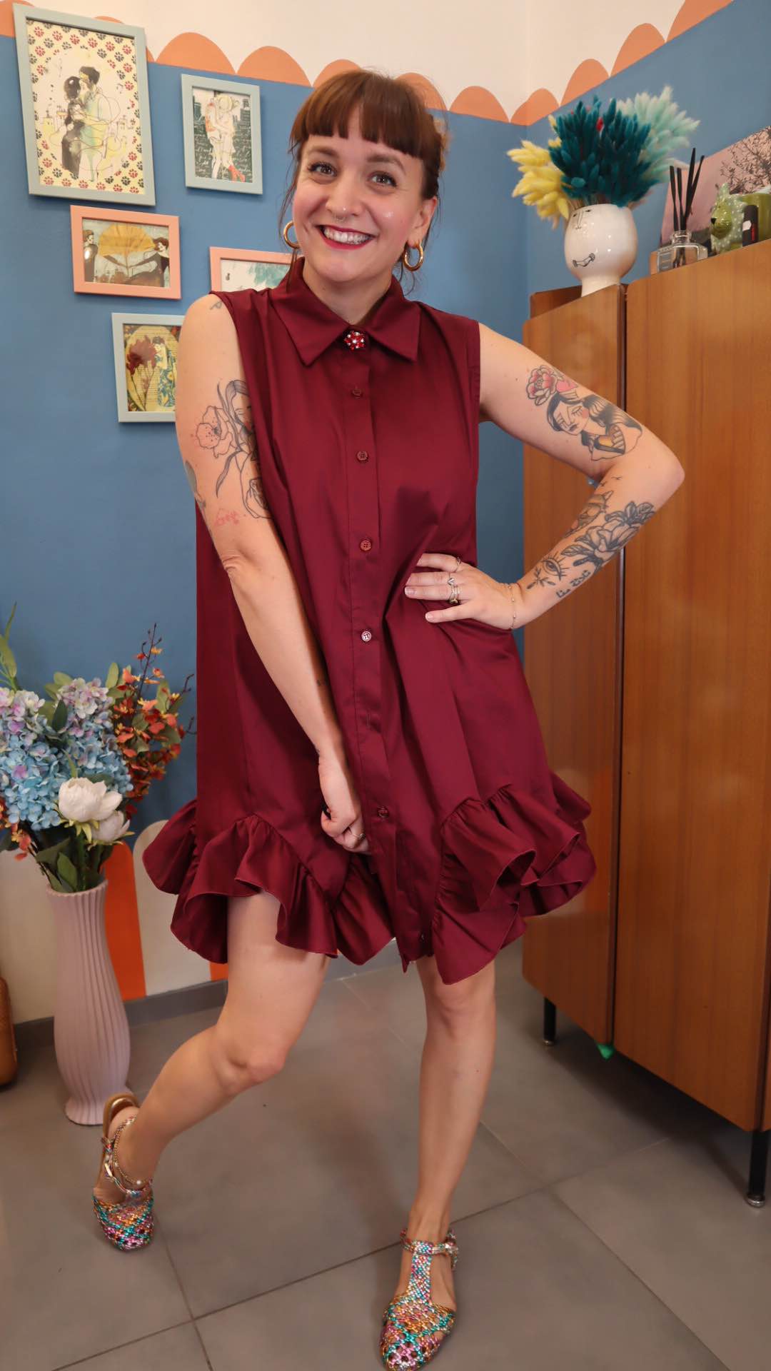 Vestito CANCAN bordeaux