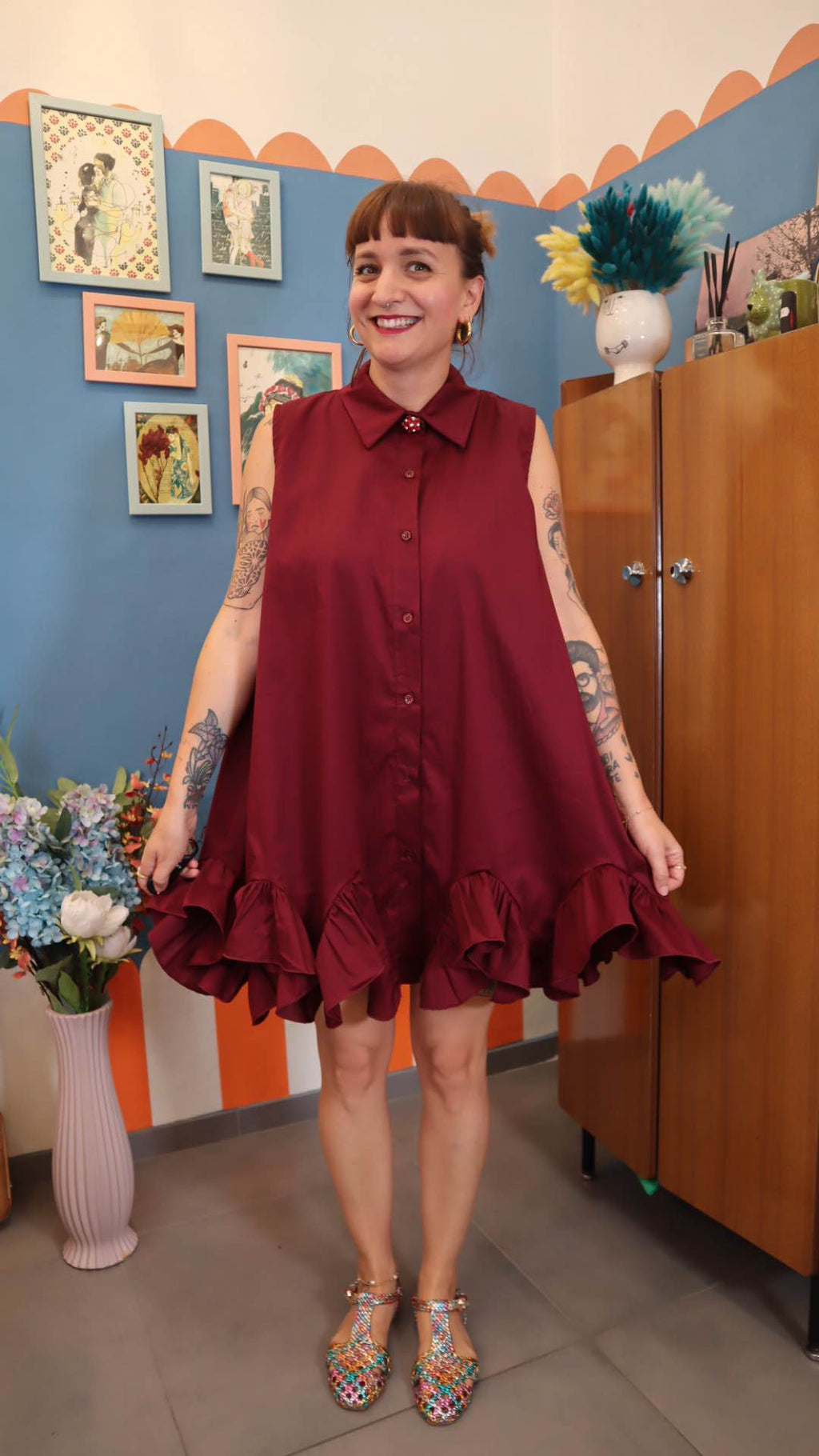 Vestito CANCAN bordeaux