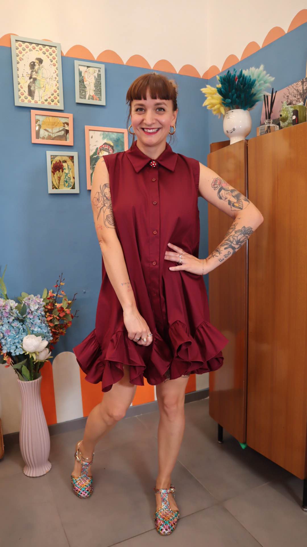 Vestito CANCAN bordeaux