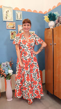 Vestito APRIL ORANGE FLOWER