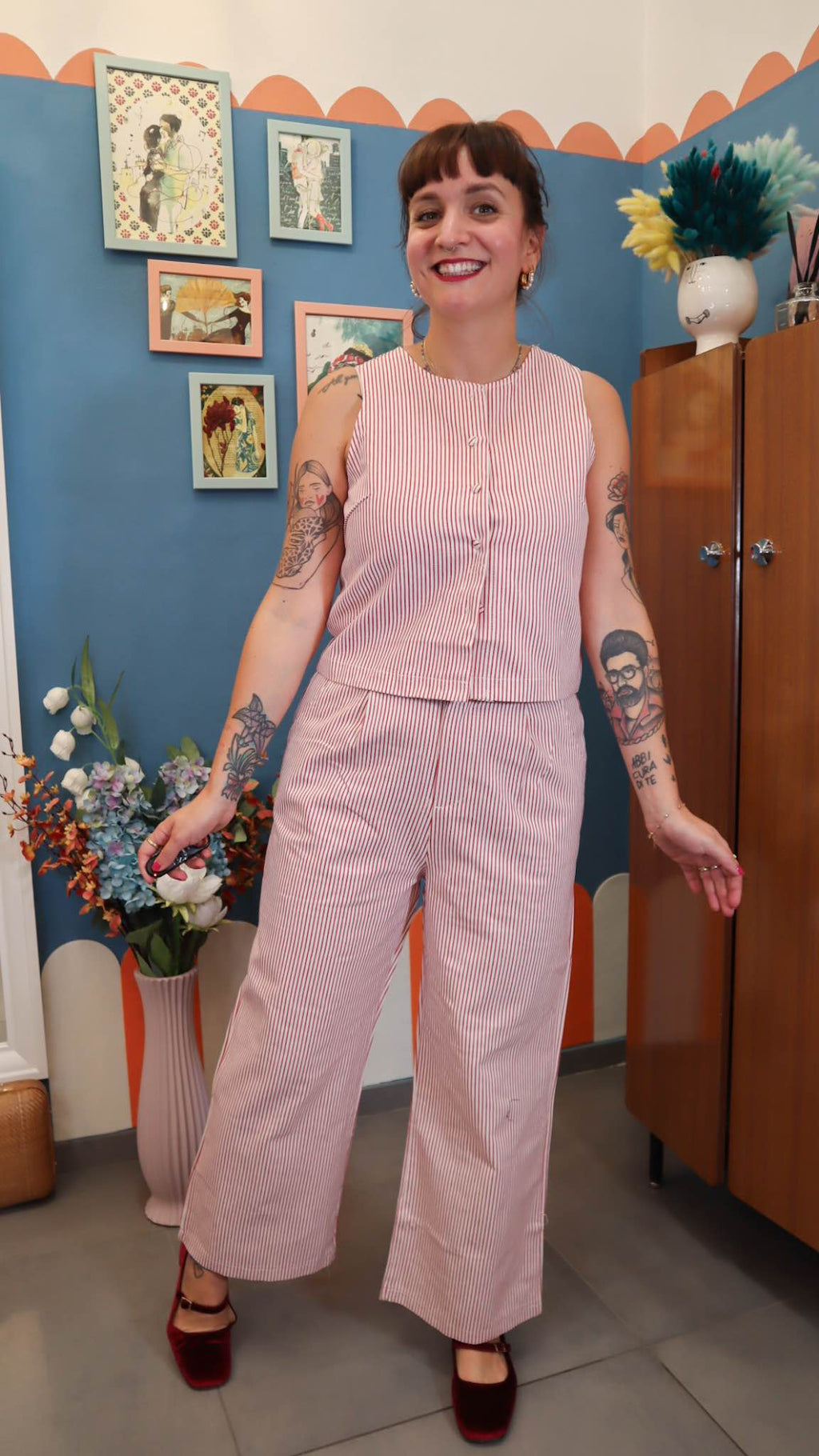 Coordinato RIGHE ROSSE