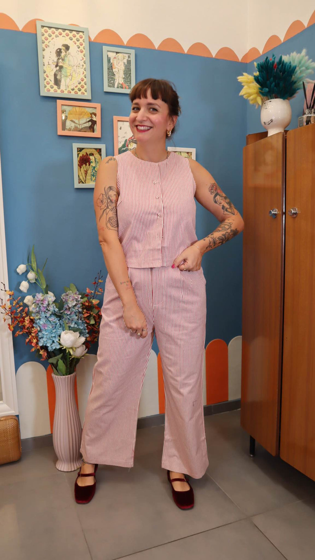Coordinato RIGHE ROSSE