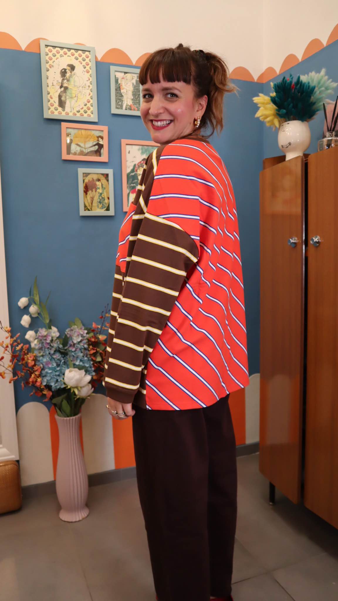 Felpa righe BROWN