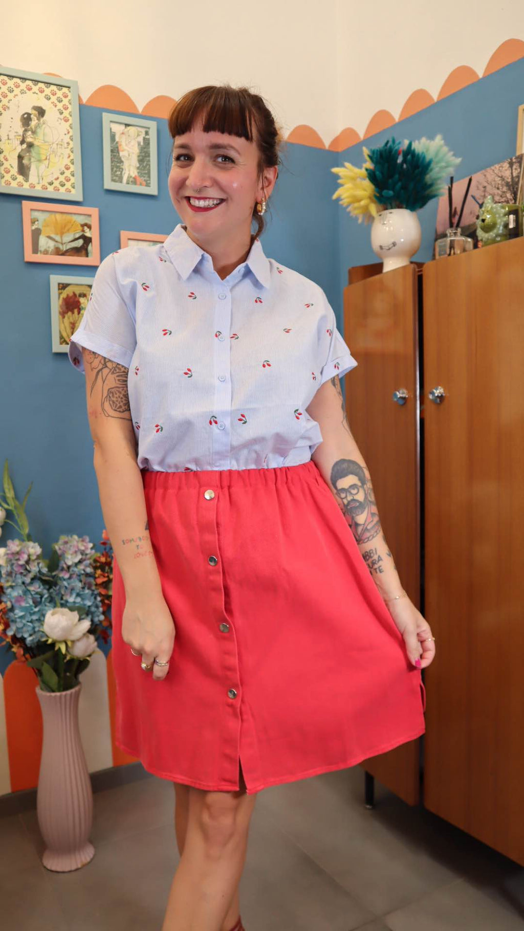 Gonna DENIM ROSSO