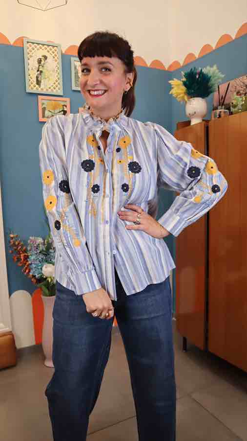 Camicia  VIS FIORI GIALLI