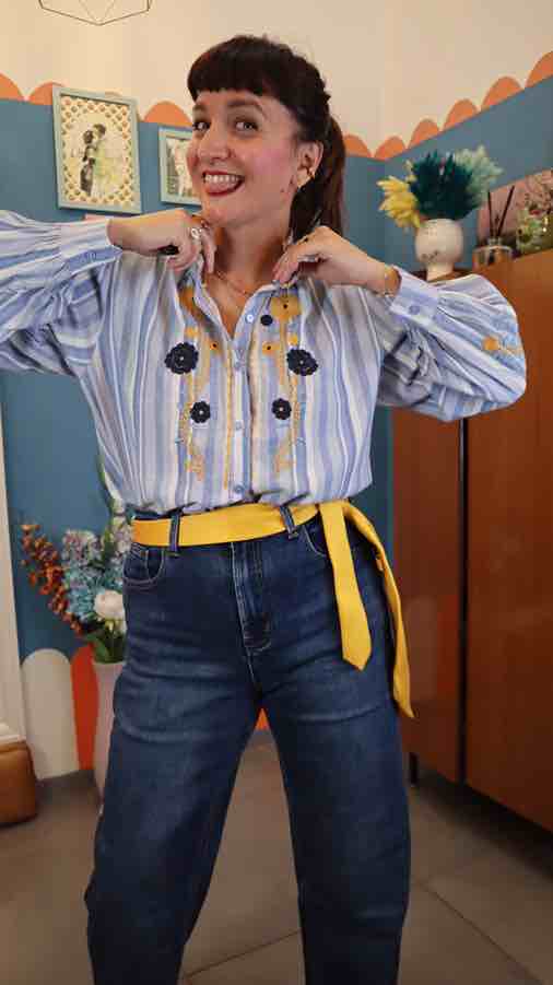 Camicia  VIS FIORI GIALLI