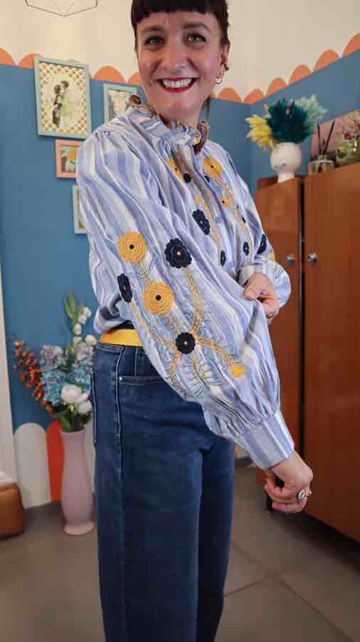 Camicia  VIS FIORI GIALLI